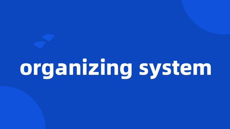 organizing system