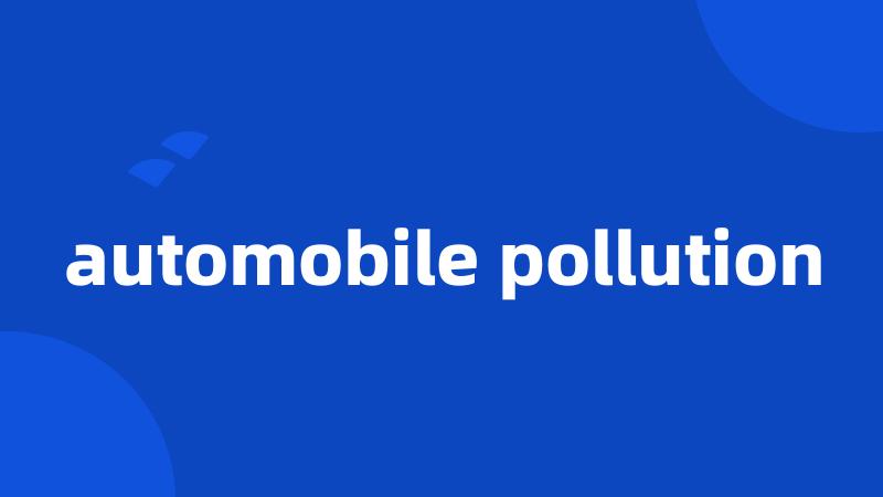 automobile pollution