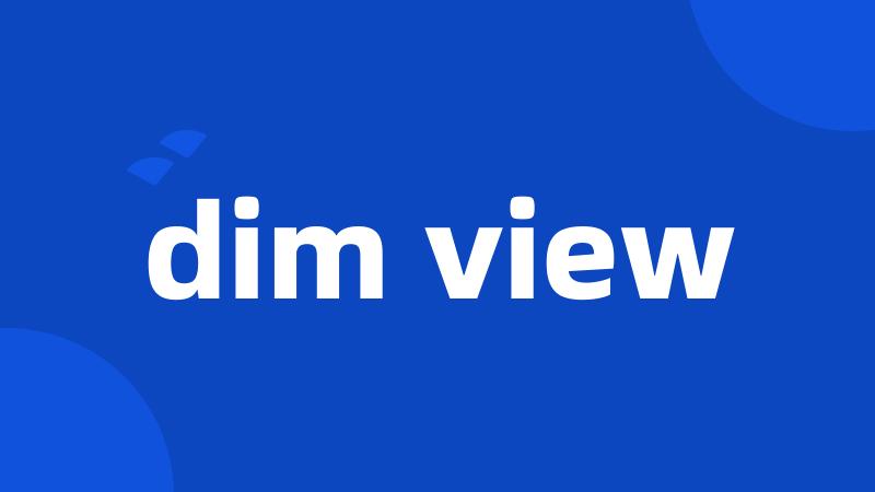 dim view