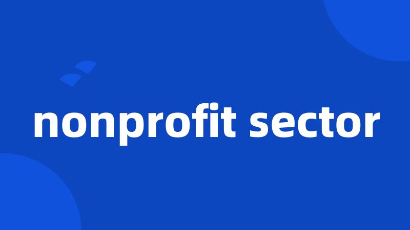 nonprofit sector
