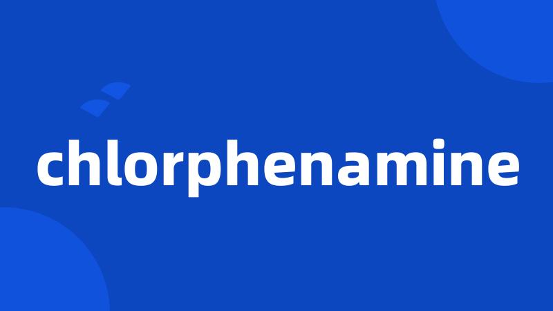 chlorphenamine