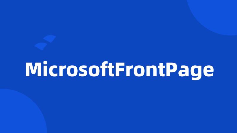 MicrosoftFrontPage
