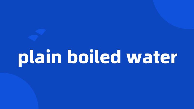 plain boiled water