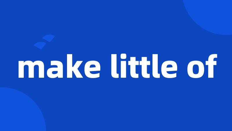 make little of