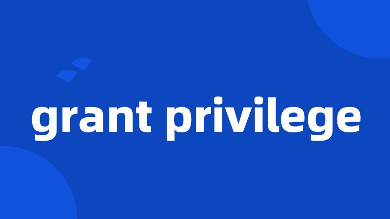 grant privilege