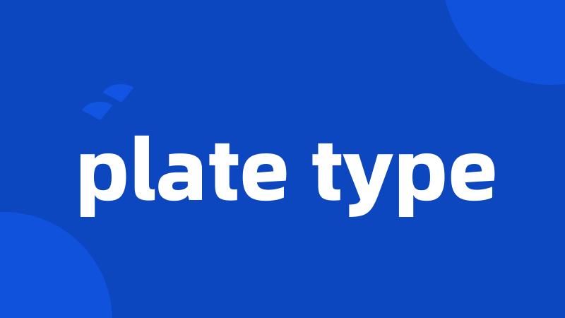 plate type