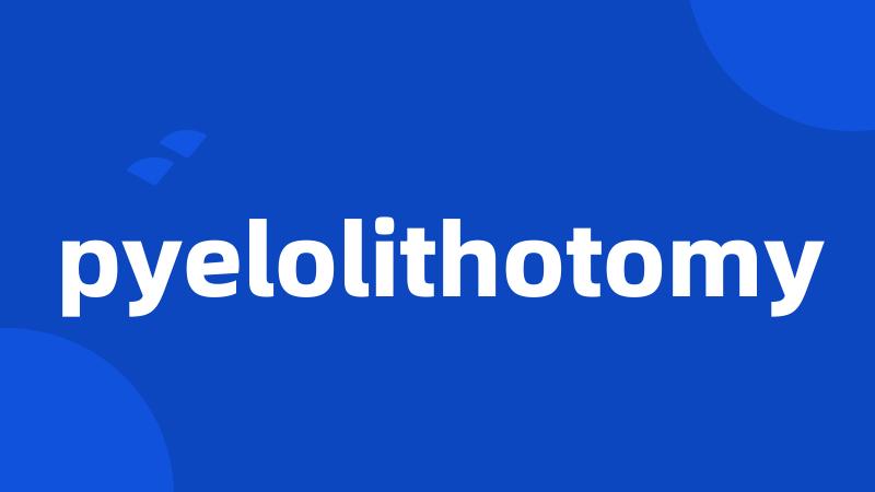 pyelolithotomy