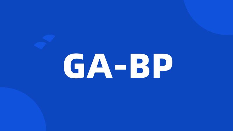 GA-BP