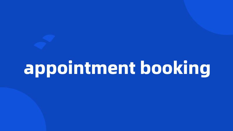 appointment booking