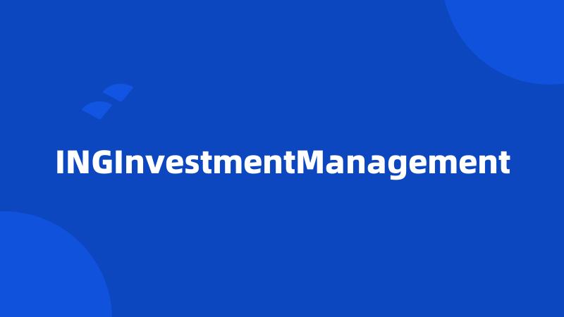 INGInvestmentManagement