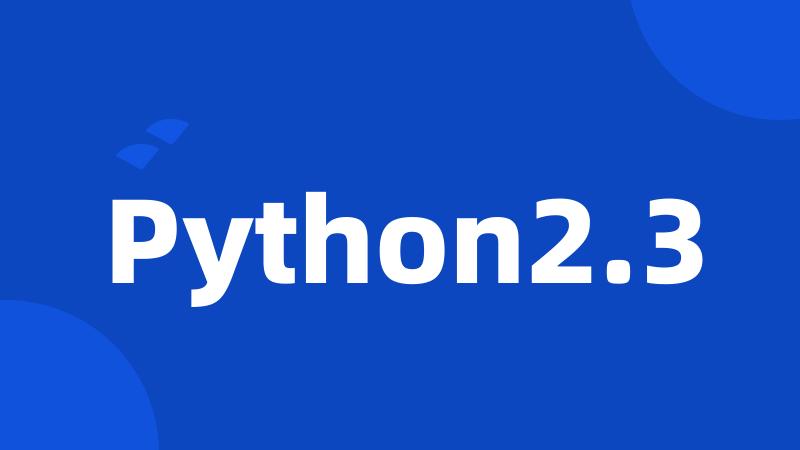 Python2.3