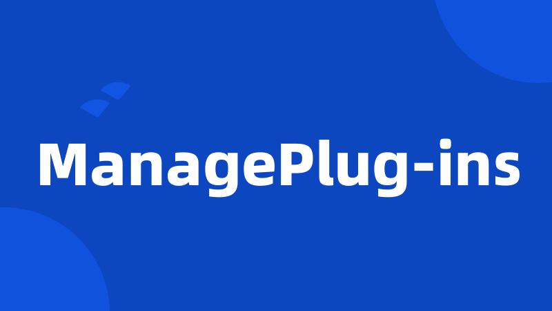ManagePlug-ins