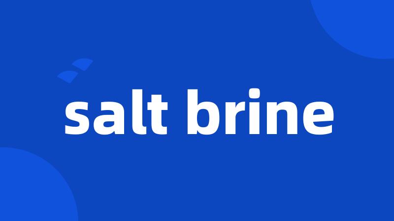 salt brine