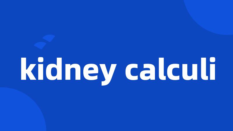kidney calculi