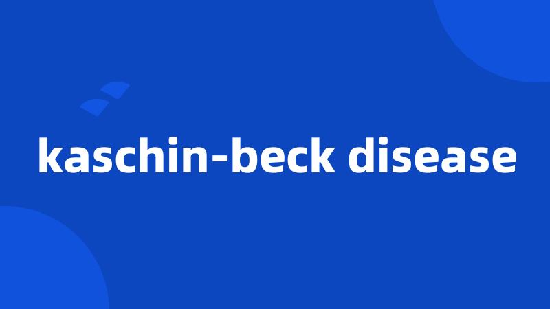kaschin-beck disease