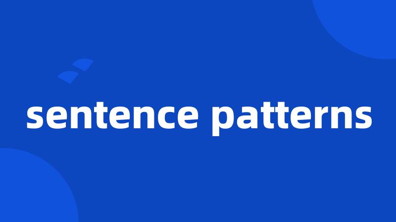 sentence patterns