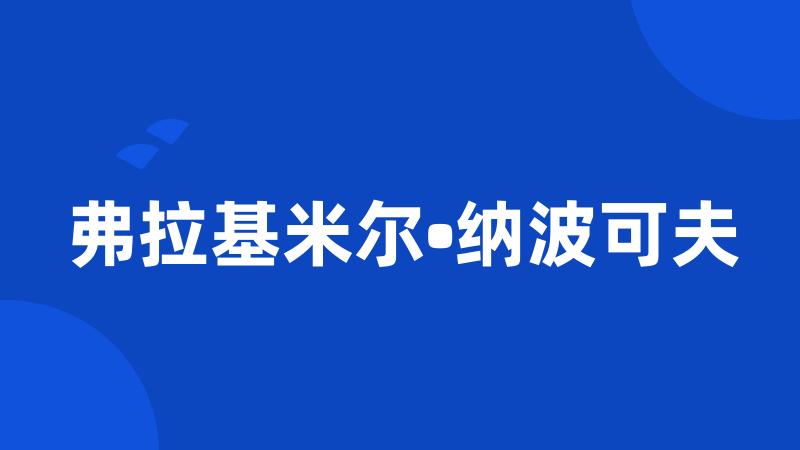 弗拉基米尔•纳波可夫