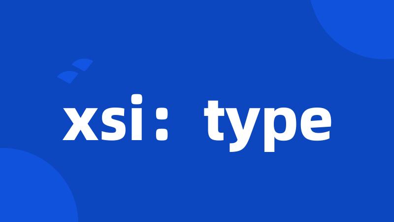 xsi：type