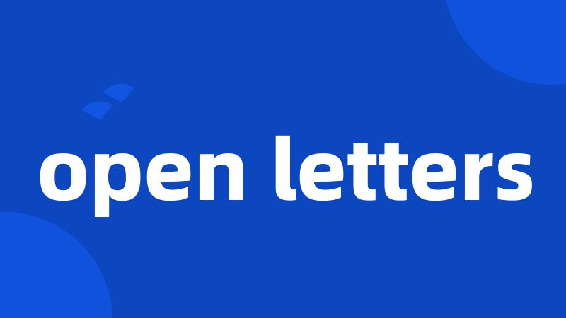 open letters