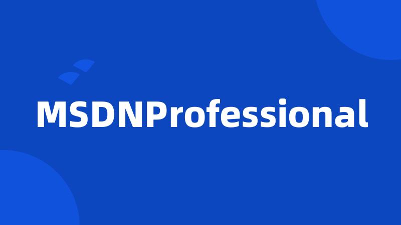 MSDNProfessional