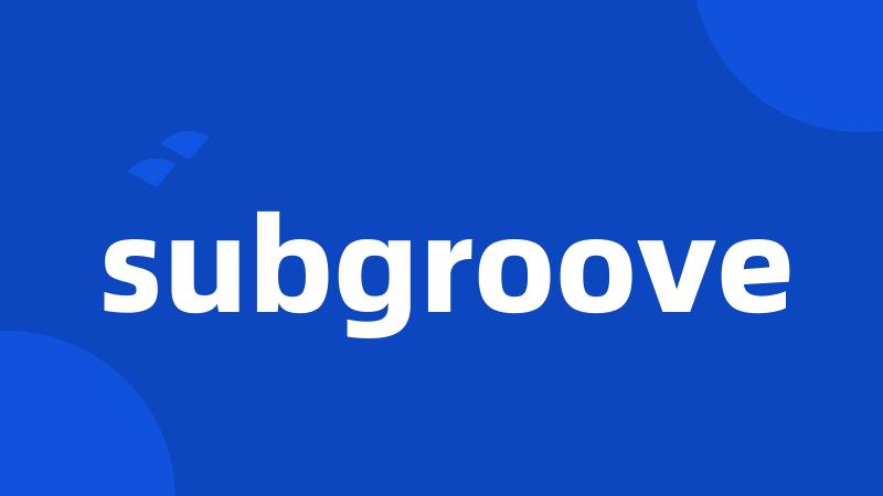 subgroove