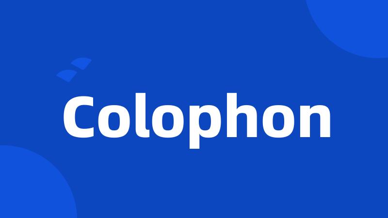 Colophon