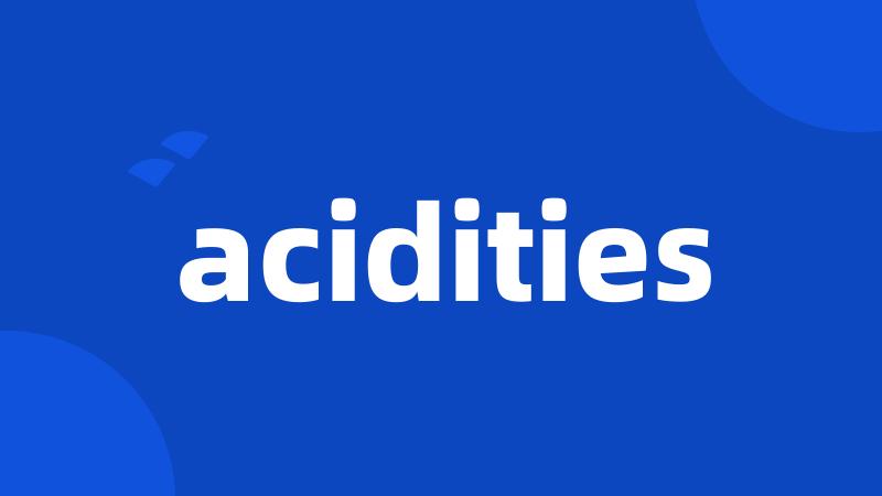 acidities