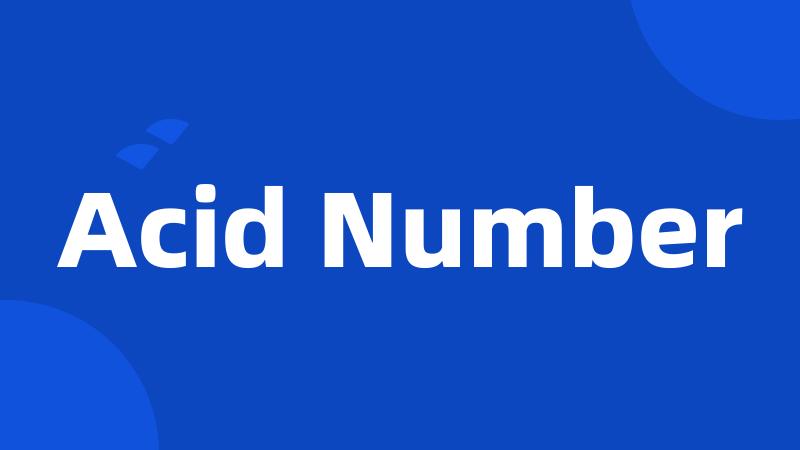 Acid Number