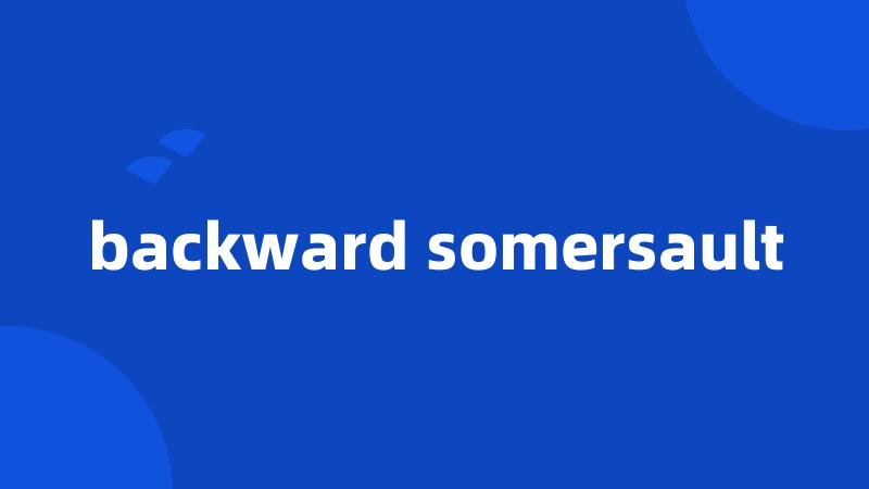 backward somersault