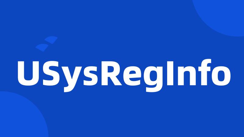 USysRegInfo