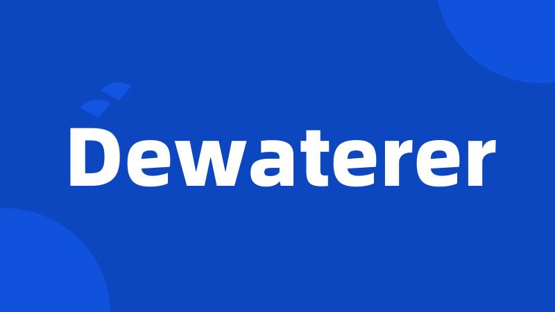 Dewaterer