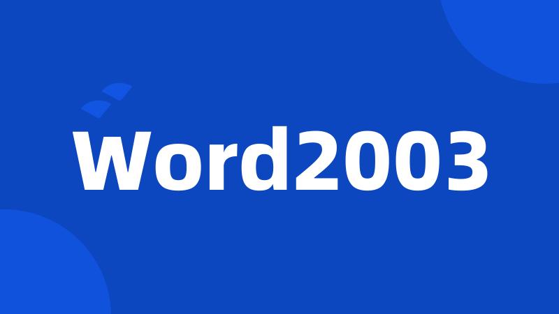 Word2003