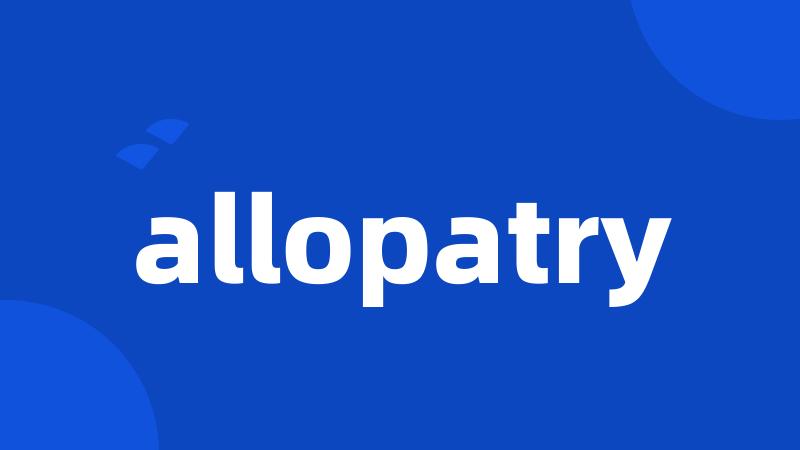 allopatry