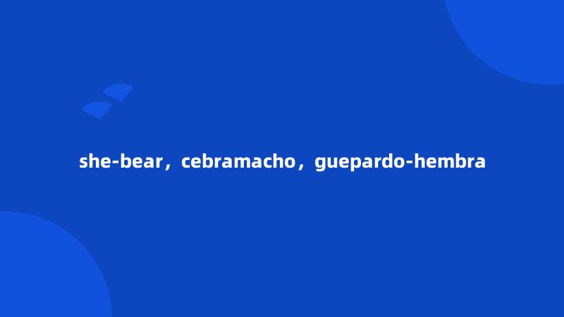 she-bear，cebramacho，guepardo-hembra