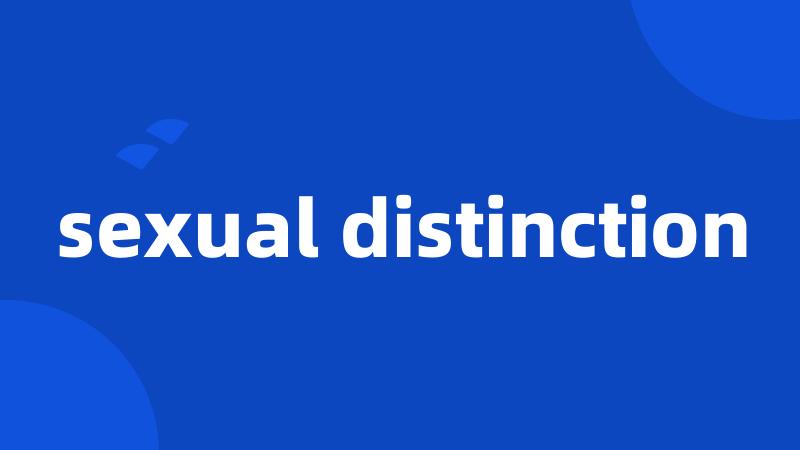 sexual distinction