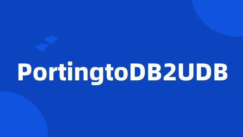 PortingtoDB2UDB