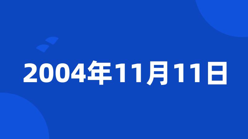 2004年11月11日