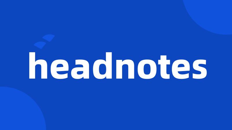 headnotes