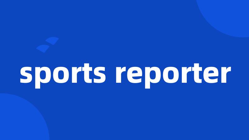 sports reporter