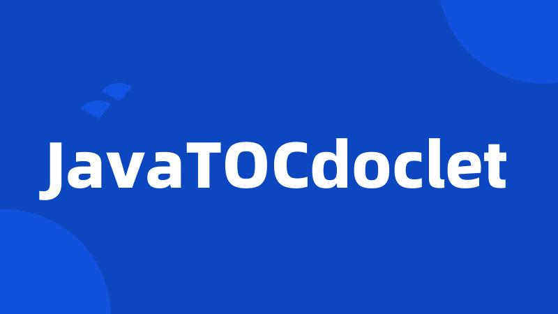 JavaTOCdoclet