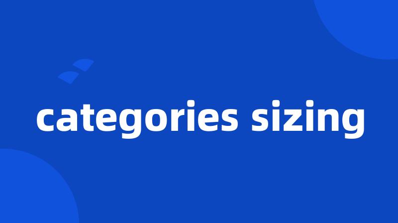 categories sizing