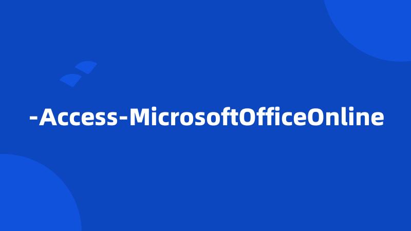 -Access-MicrosoftOfficeOnline