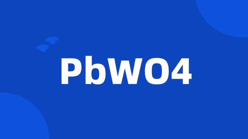 PbWO4