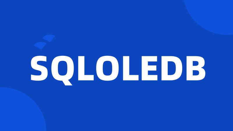 SQLOLEDB