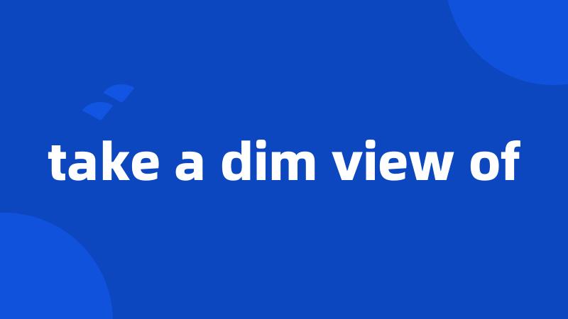 take a dim view of