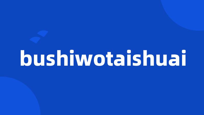 bushiwotaishuai