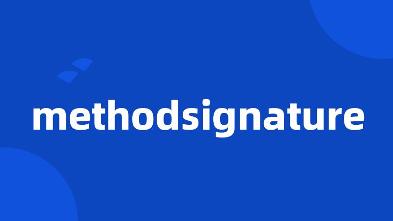 methodsignature