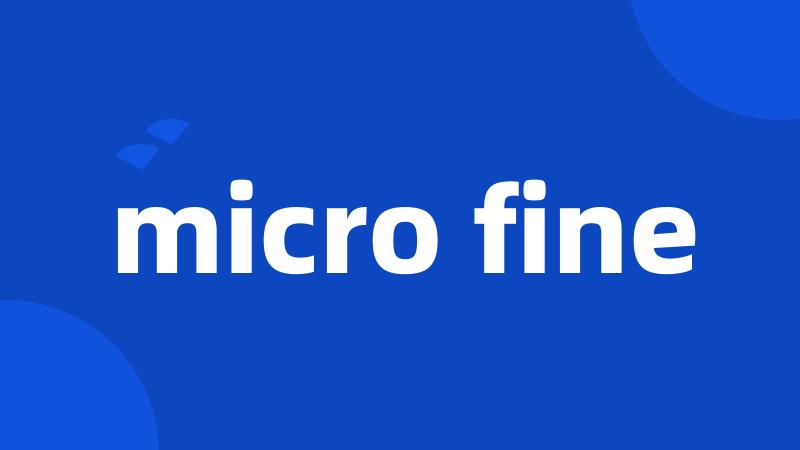 micro fine