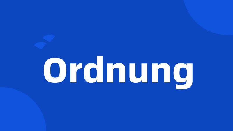 Ordnung