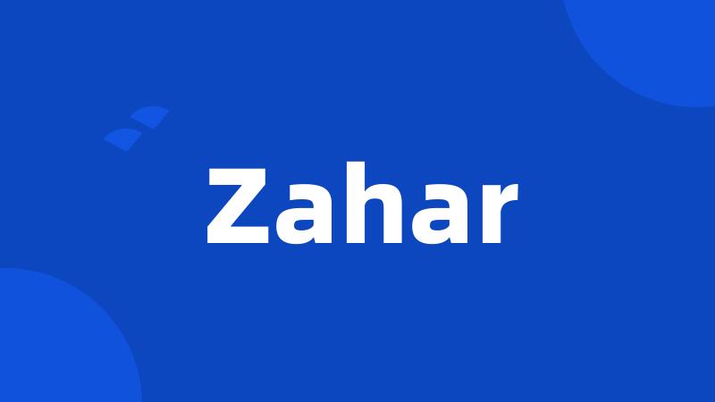 Zahar